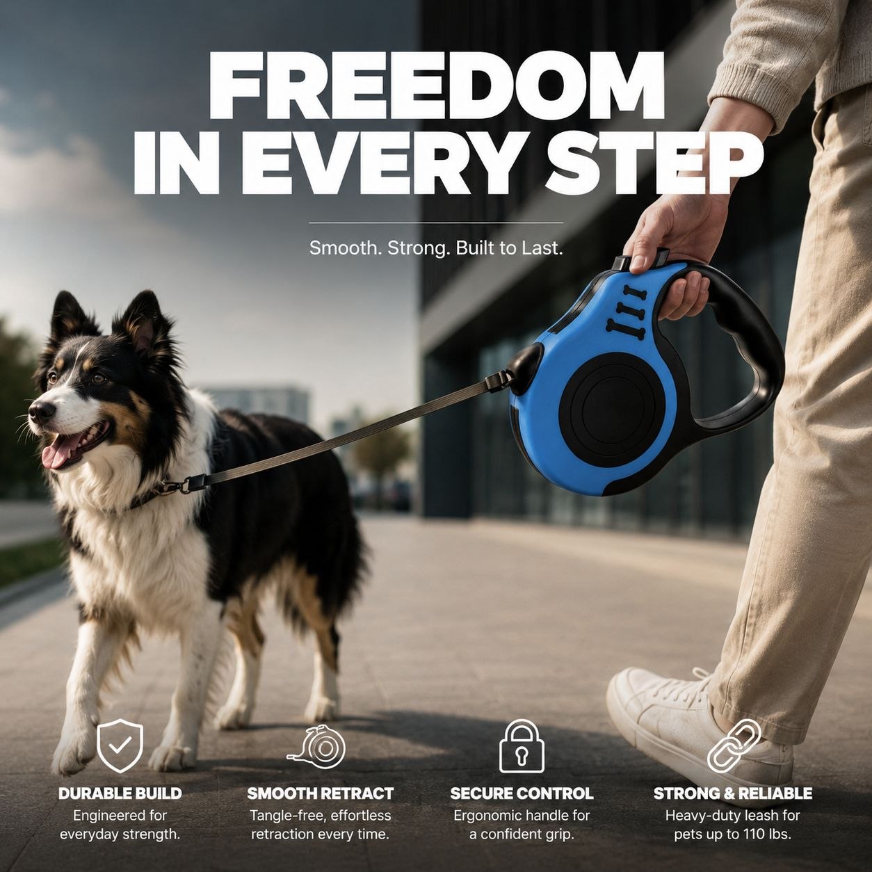 Pawza WalkMaster: Telescopic Retractable Pet Leash