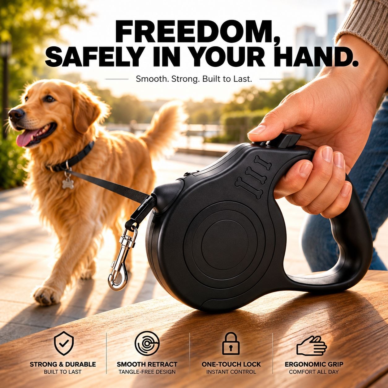 Pawza WalkMaster: Telescopic Retractable Pet Leash