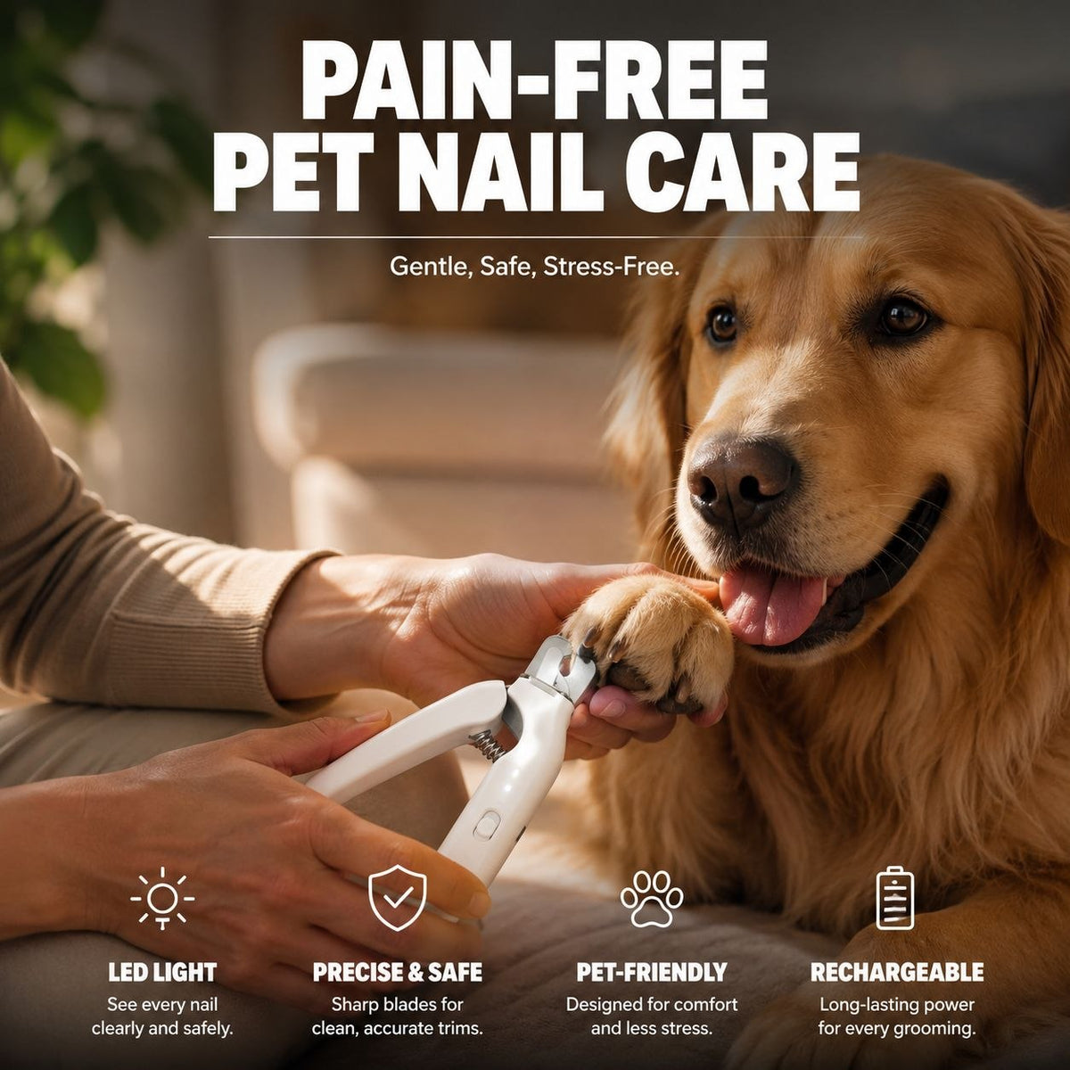 Pawza: LED Pet Nail Clipper & Grinder